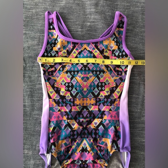 GK Simone Biles Gymnastics Leotard Purple Kaleidoscope AS Adult Small - Picture 9 of 11